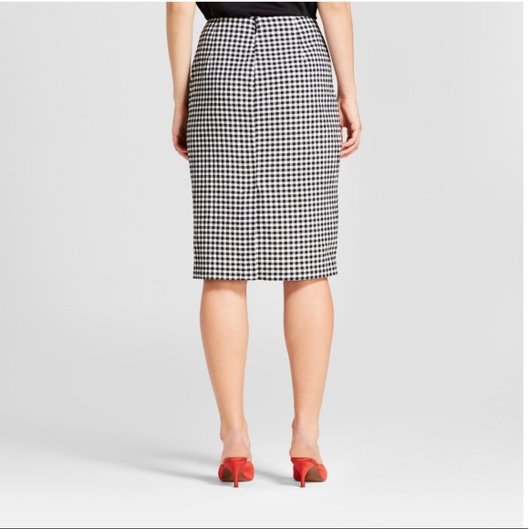 Who What Wear Ruffle Pencil Midi Skirt Gingham New - Picture 2 of 3